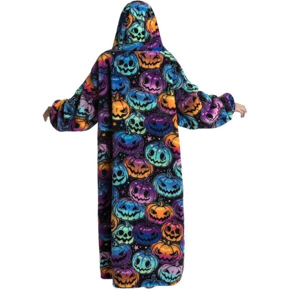 ⭐Sweat Pumpkin Warm Giant Hoodie Thick Flannel Blanket with Sleeve - Picture 4 of 4